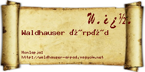 Waldhauser Árpád névjegykártya