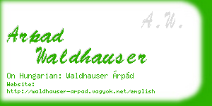 arpad waldhauser business card